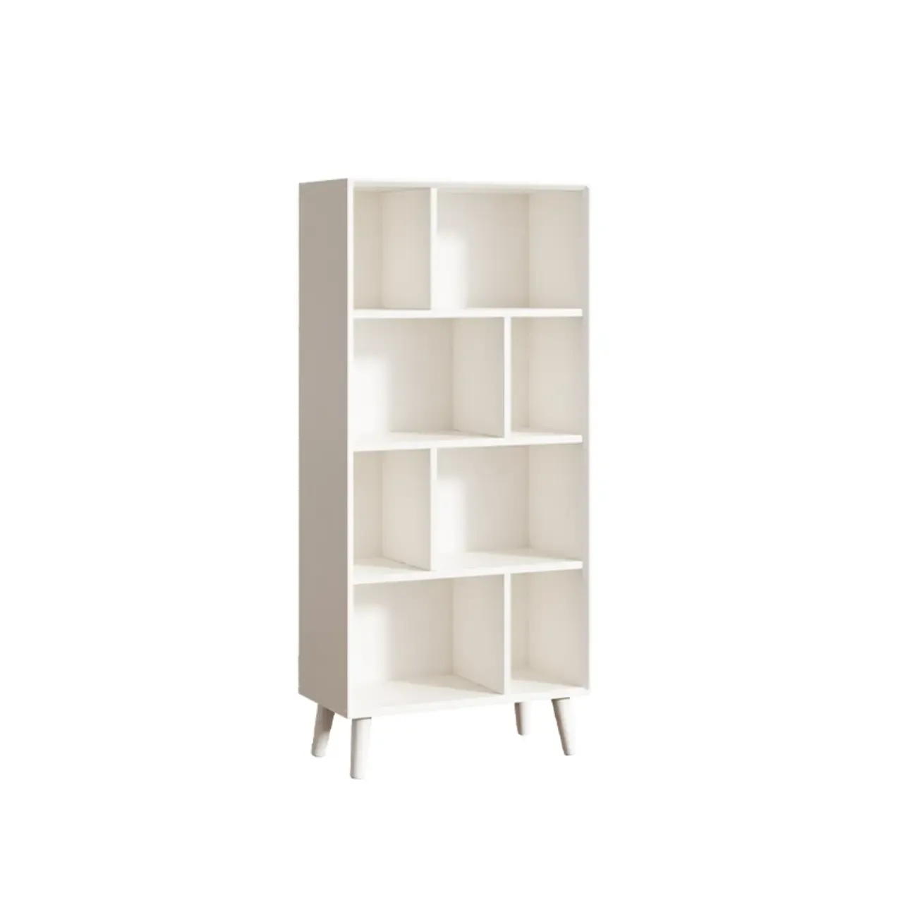 Modern Black Rubberwood Open Rectangle Bookcase