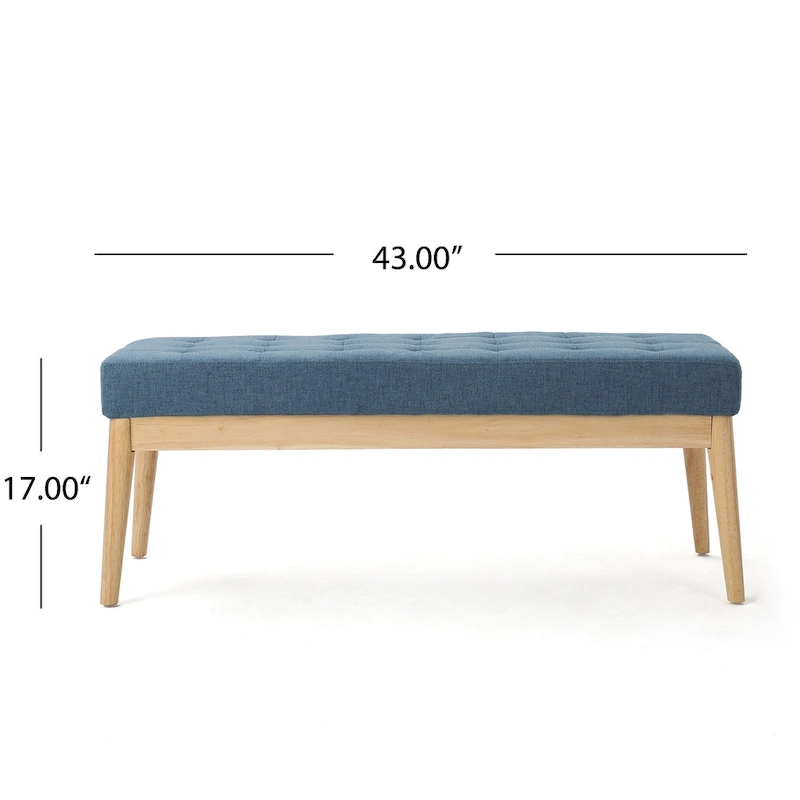 Saxon Mid-century Tufted Fabric Ottoman Bench by Christopher Knight Home - 43.00 L x 15.75 W x 17.00 H