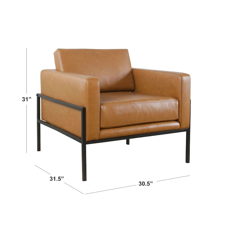HomePop Modern Upholstered Club Chair w/Metal Frame