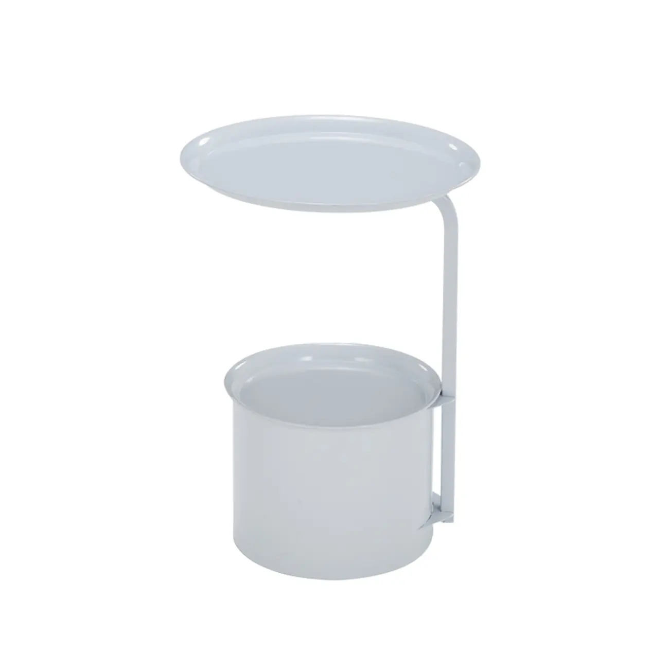 Glam Round Marble Side Table with Gold Metal Drum Storage