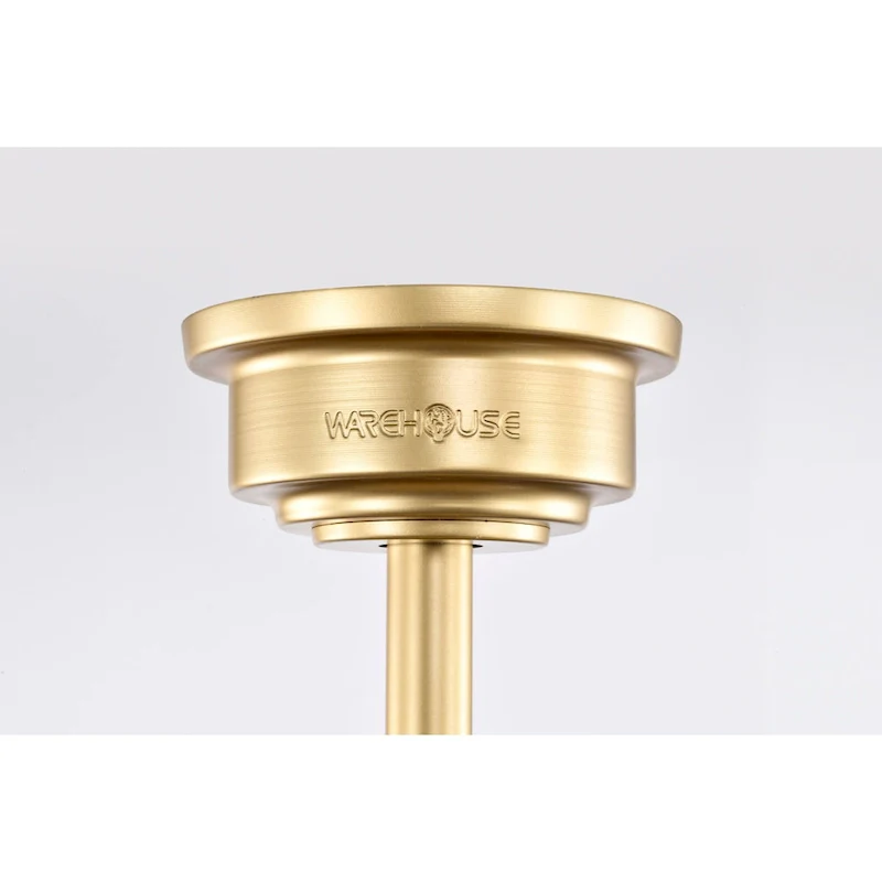 Adsila 52 Inch Matte Gold Glam Crsytal Ceiling Fan with Remote - N/A