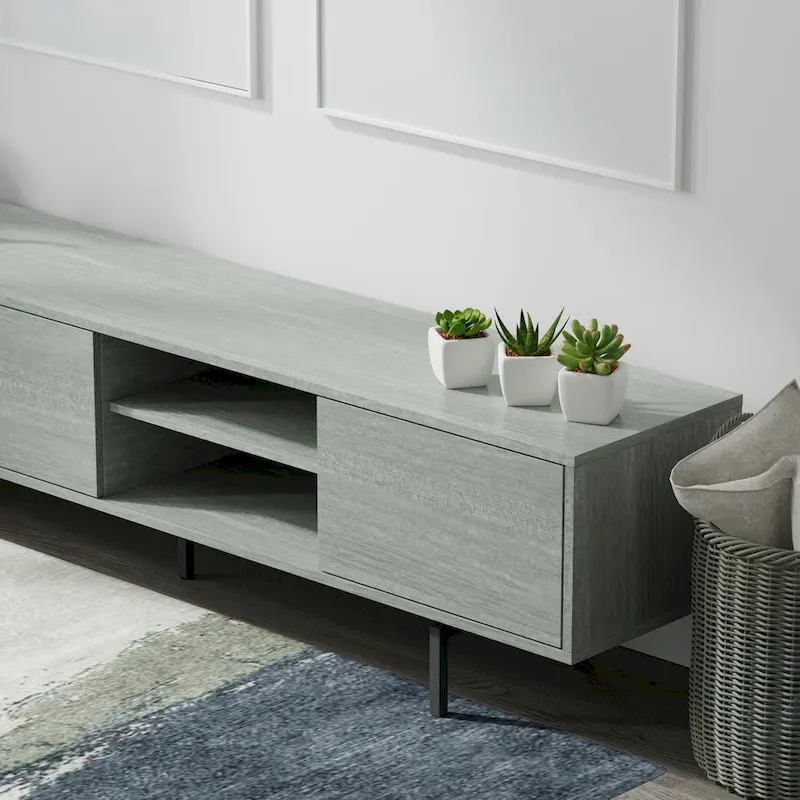 Glenwillow Home Atlas 78  x 20  Lowboy Mid-Century Modern TV Stand Console