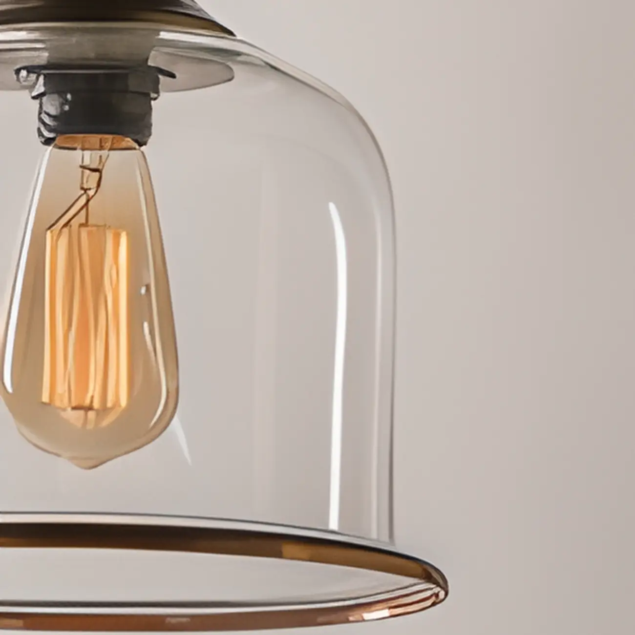 Mini Clear Bell Glass Shade Kitchen Pendant Light