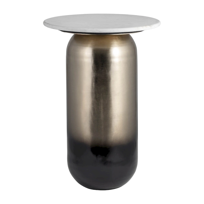 Sagebrook Home Modern Marble/Metal Neutral White and Gold Side Table - 16  x 16  x 23