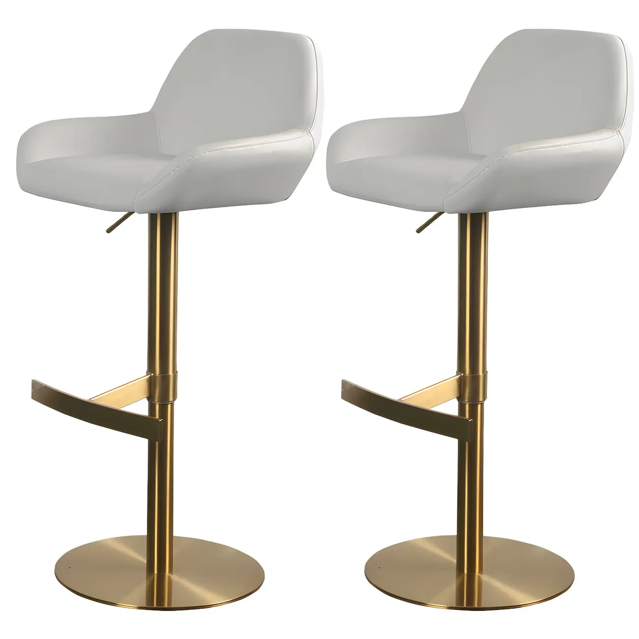 Glossy Metal Bucket Swivel Adjustable Bar Stools