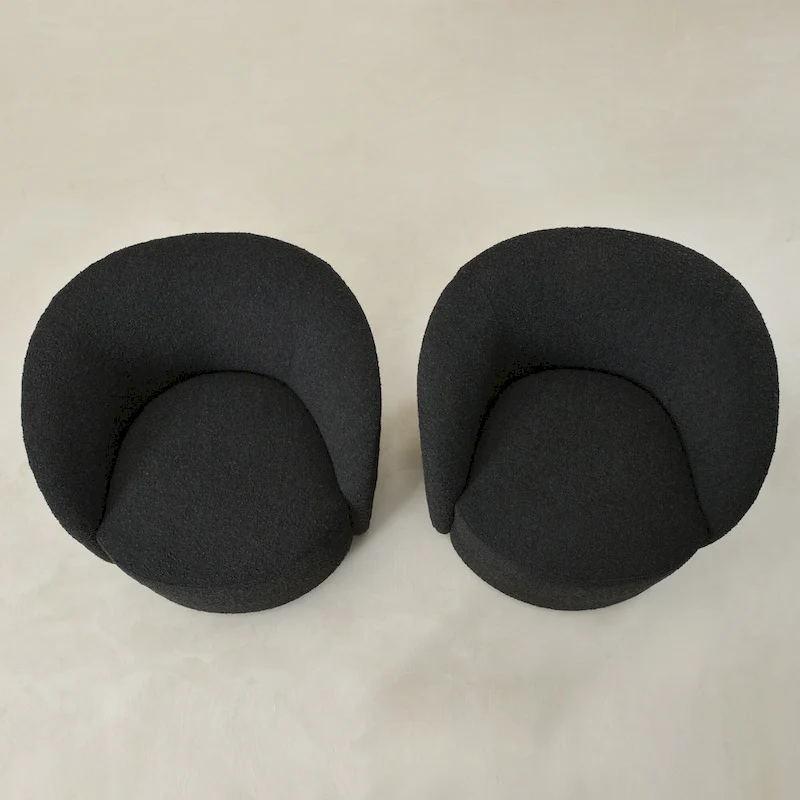 KINWELL 34  Wide Upholstered Swivel Accent Barrel Chair (Set of 2)