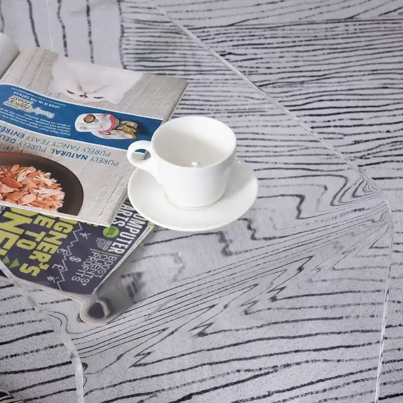 HomCom 32 Long Rectangle All Acrylic 20mm Thick Waterfall Coffee Table, Clear