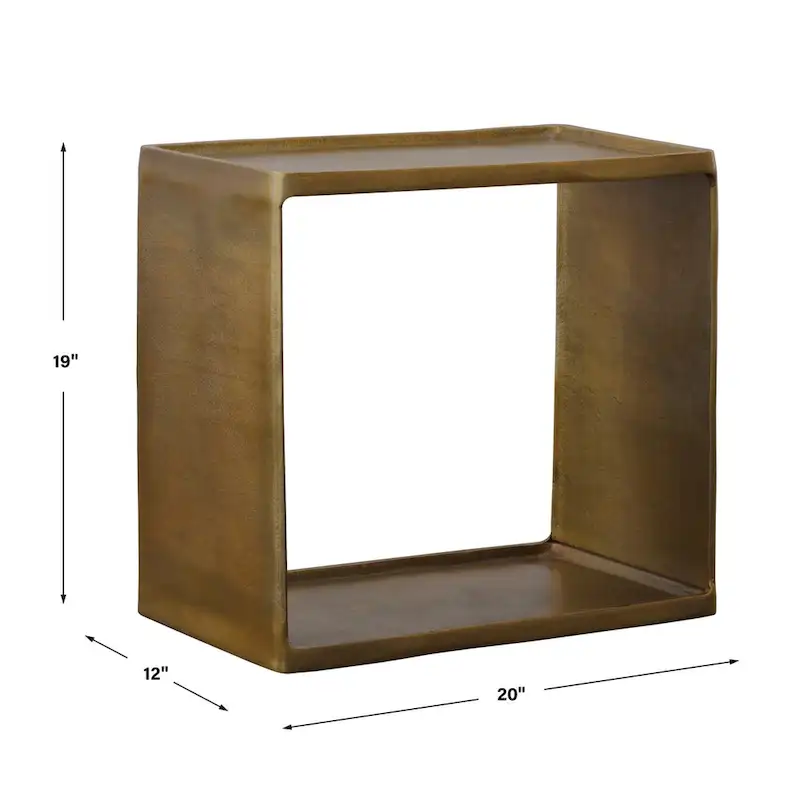 Uttermost Derwent Antique Brass Side Table - 20W x 19H x 12D