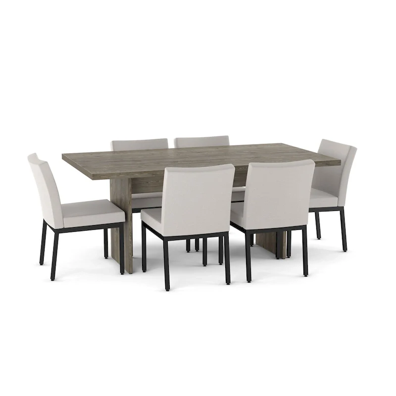 Amisco Jeffrey 72   Table and Perry Chairs 7-Pieces Dining Set