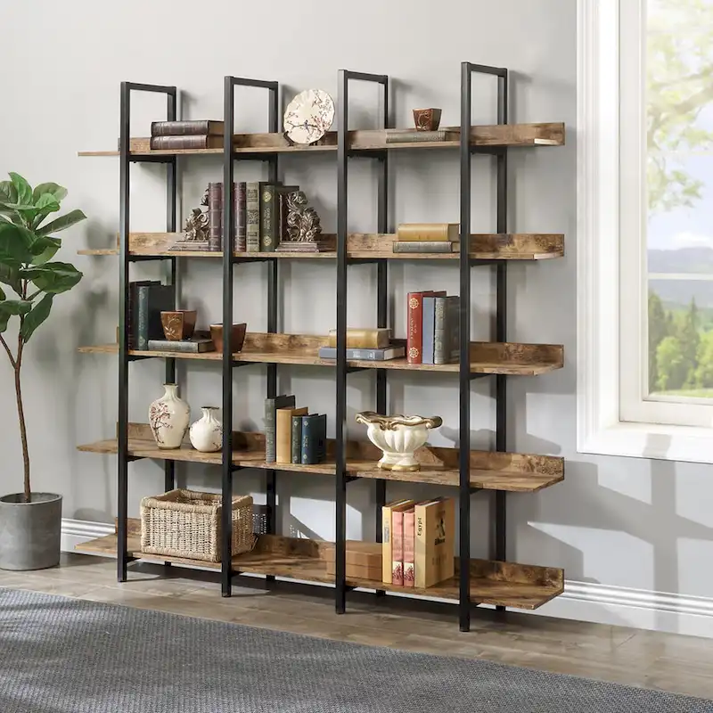 5 Tier Bookcase Home Office Open Bookshelf
