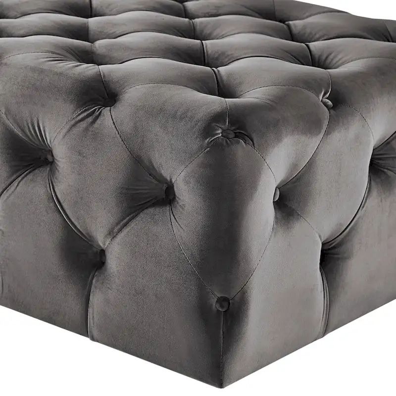 Tufted Rectangular Ottoman with Casters