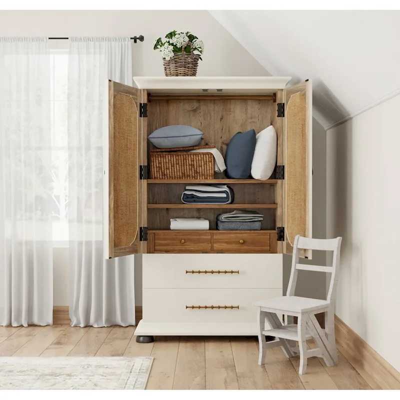 Living Folding Library Chair - Antique White