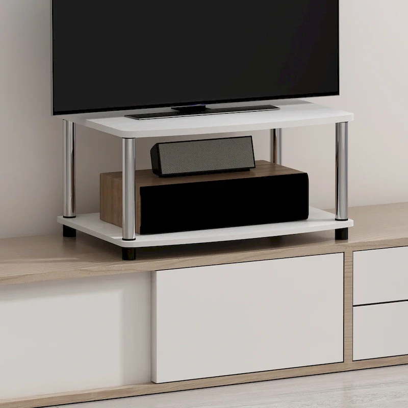 Furinno Turn-N-Tube No Tools 2-Tier Elevated TV Stands