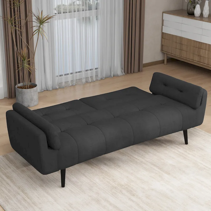 2Set Futon Convertible Sofa Bed Adjustable Reclining Sleeper