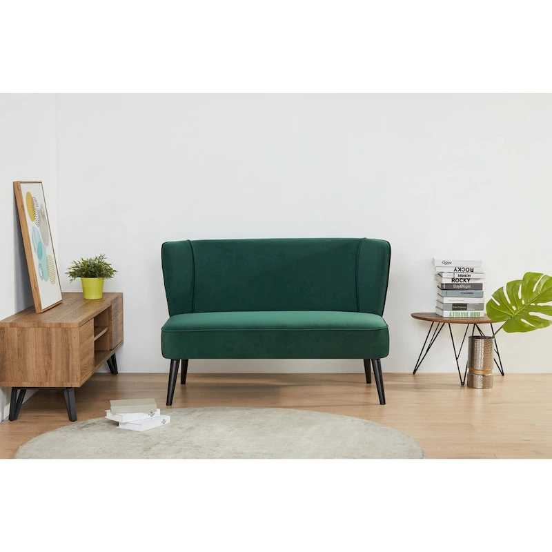Porch & Den Brooklawn Wingback Mid-century Loveseat