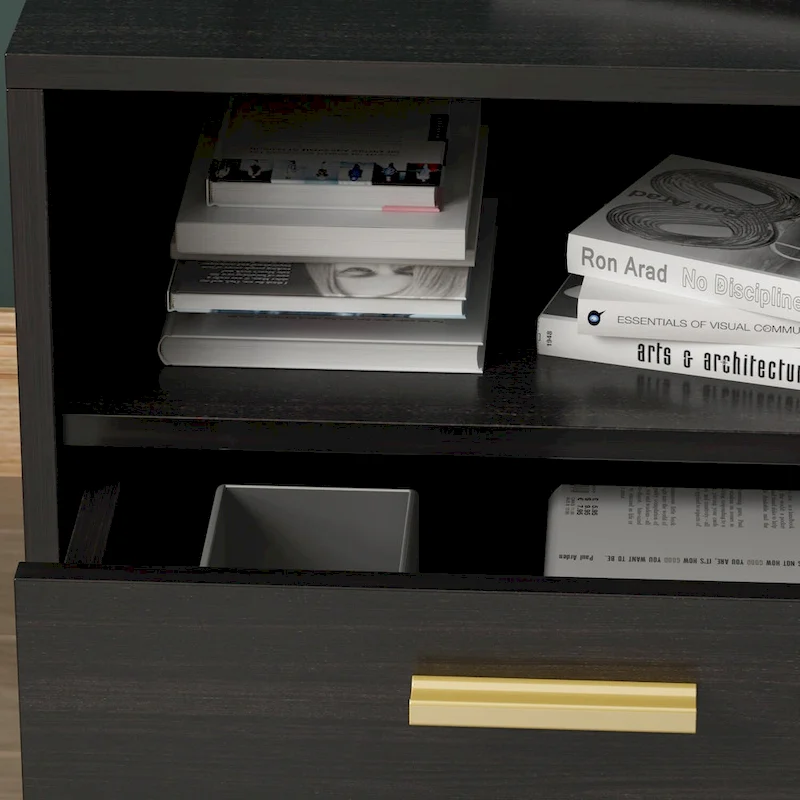 One Drawer Nightstand With One Open Shelf