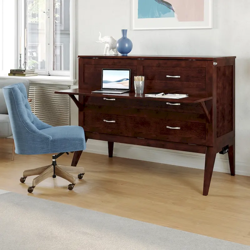 Northampton Full Murphy Bed Desk in Walnut
