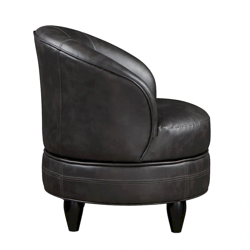 Faux Leather Swivel Lounge Chair