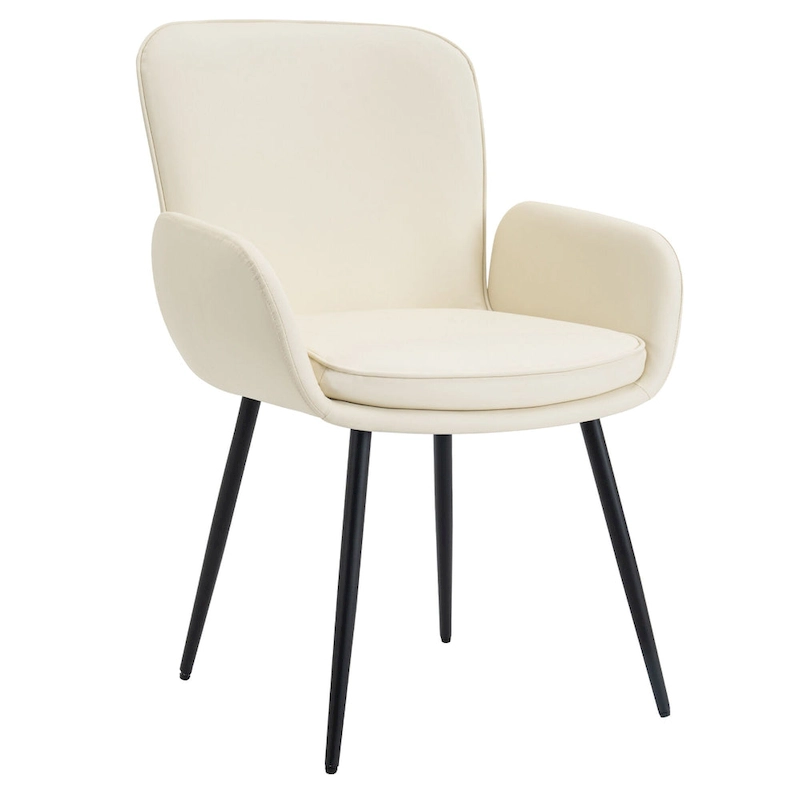 Set of 4 Cat-Scratch Resistant Dining Chairs with Gold Metal Legs