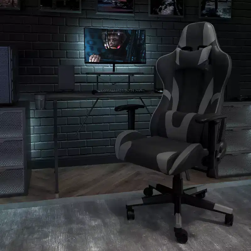 Flash Furniture X30 Gaming Chair Racing Office Ergonomic Computer Chair with Fully Reclining Back and Slide-Out Footrest in Red LeatherSoft