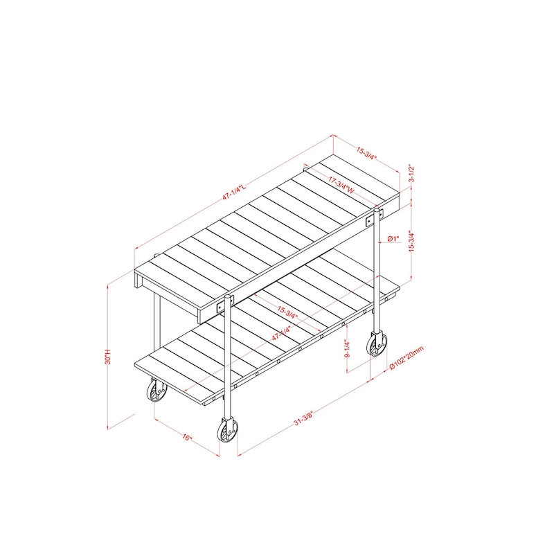 Hyssop Farmhouse 47-inch Metal 1-Shelf Console Table by Furniture of America