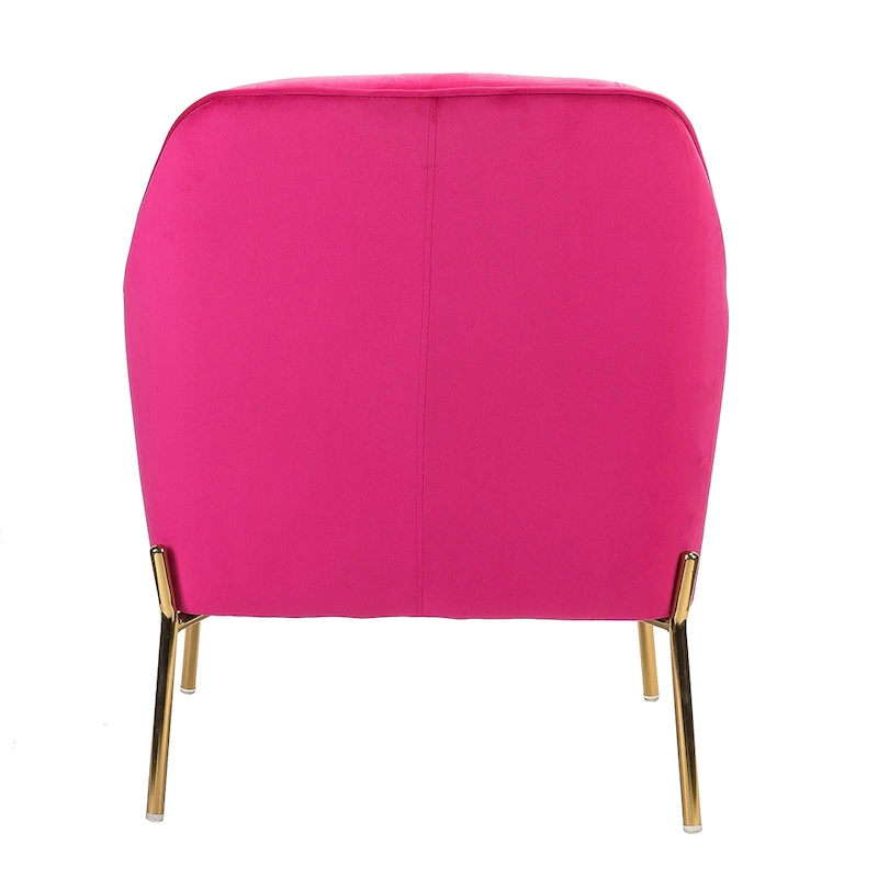 Marina Modern Velvet Accent Chair with Golden Legs Set of 2 by HULALA HOME