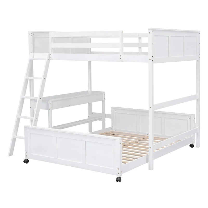 Full Over Full/Twin Over Full Bunk Bed with Desk
