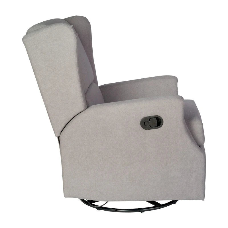 Wingback Manual Recliner Swivel Glider, Cream/Light Gray/Dark Gray, 3-Position, Seats 1