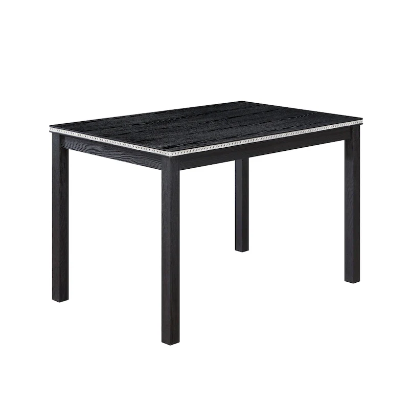 5 Piece Wooden Dining Table Set, Kitchen Table Set with a Rectangular Table and 4 Upholstered Chairs