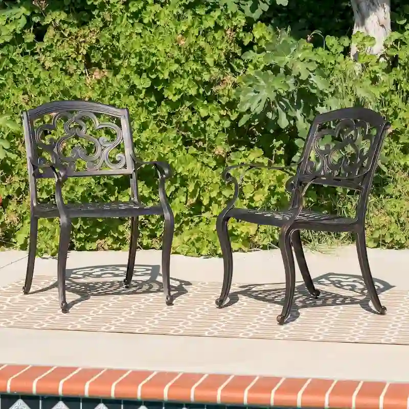 Austin Outdoor Cast Aluminum Dining Chairs Set