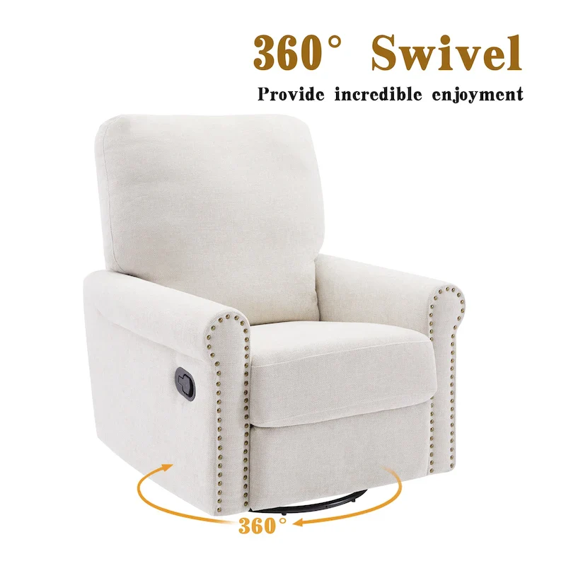 360 Degree Swivel Glider Manual Recliner Leisure Chair Set of 2