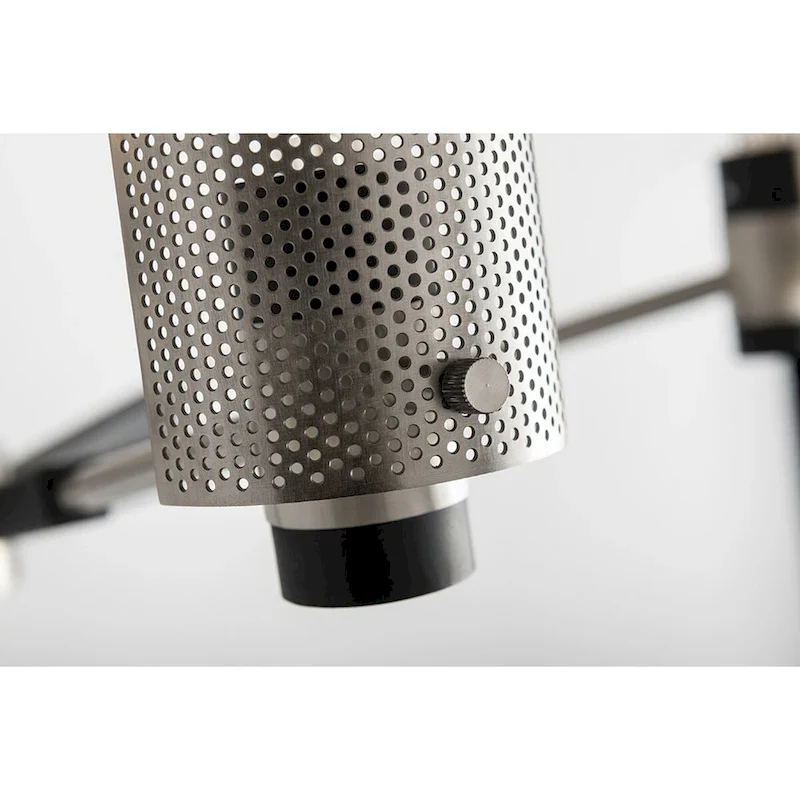 Pilsen 6-light Carbide Black with Satin Nickel Accents Pendant