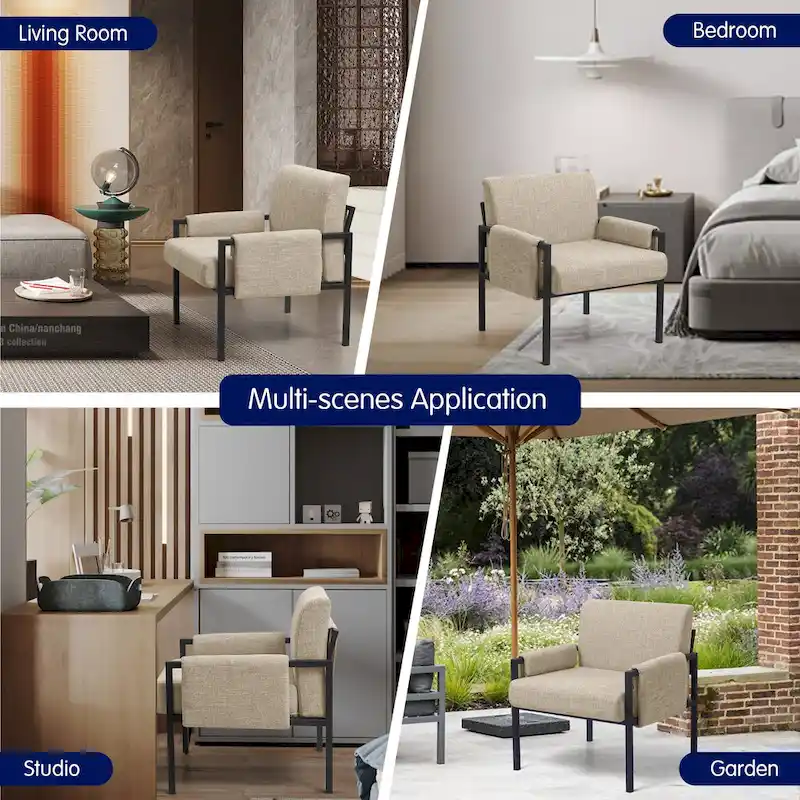 Subrtex Upholstered Accent Chair with Metal Frame Armchair