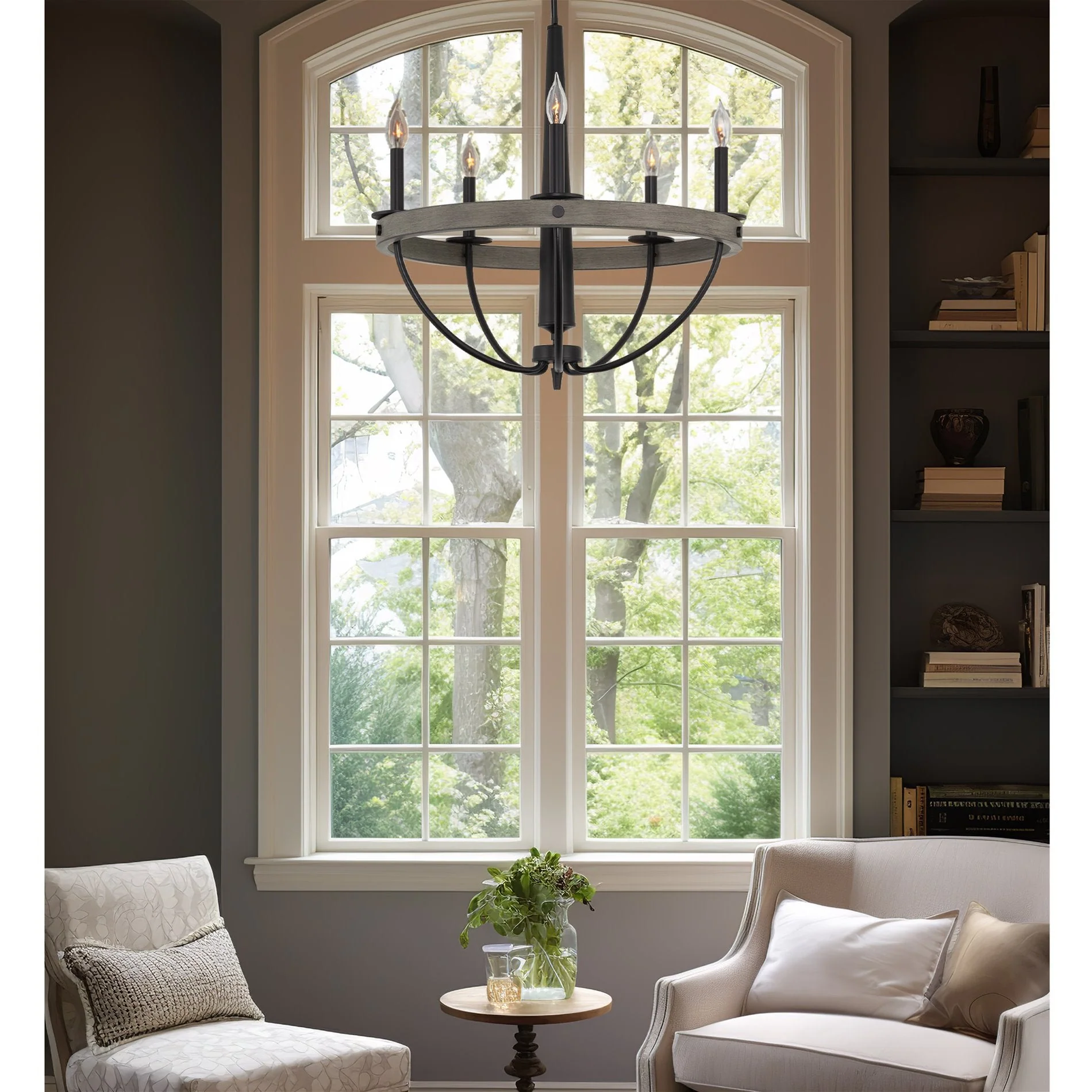 Madison 27 5-Light Modern French Country Farmhouse Chandelier