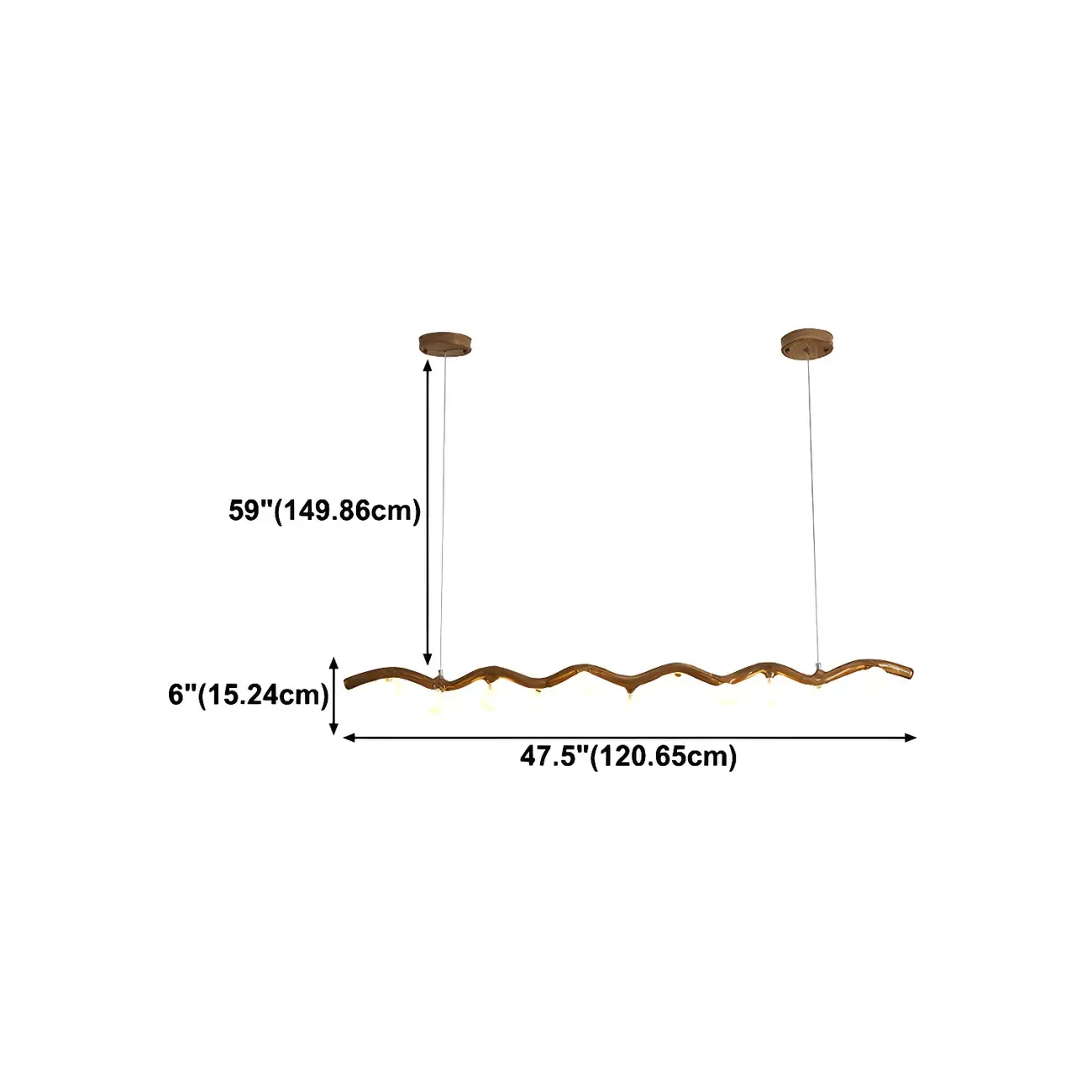 Modern Brown Glass Linear Island Pendant Light