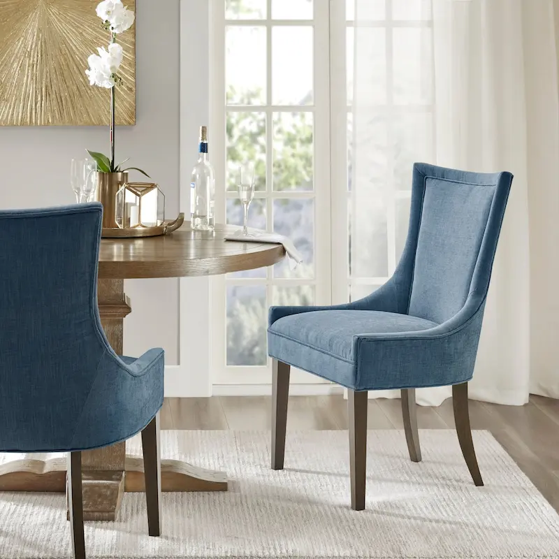 Madison Park Signature Ultra Upholstered Dining Side Chairs With Wood Legs (Set of 2)