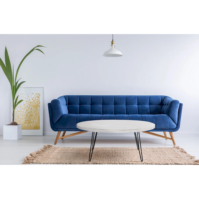 Raffles 44  Wood Oval Cocktail Table