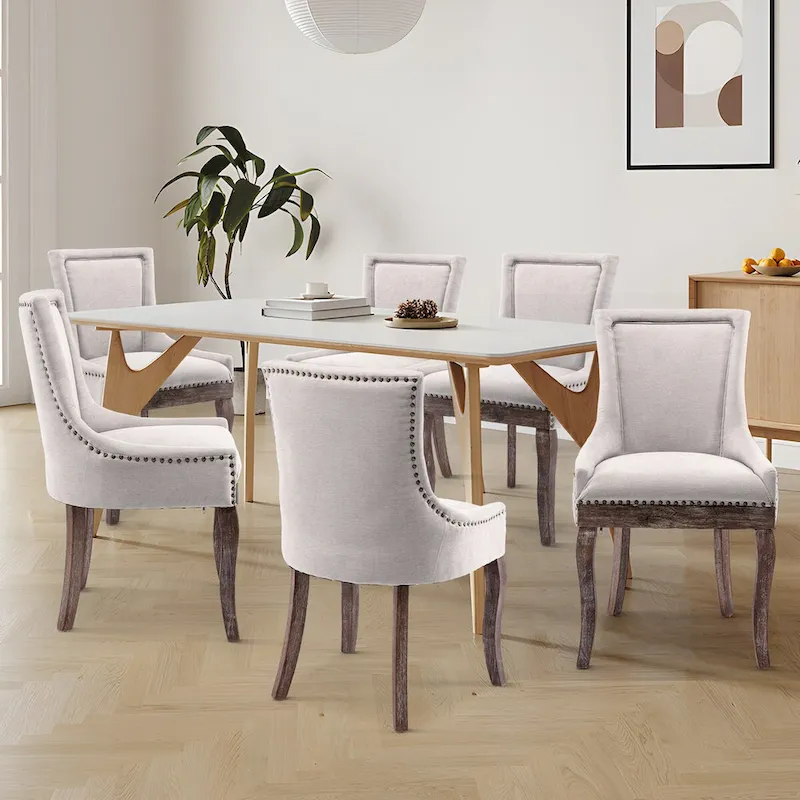 Traditional Tufted Ultra Upholstered Wingback Dining Chair Set of 4