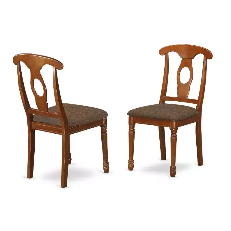 5-Piece Saddle Brown Finish Solid Wood Top - Dining Room Set - Seats 4