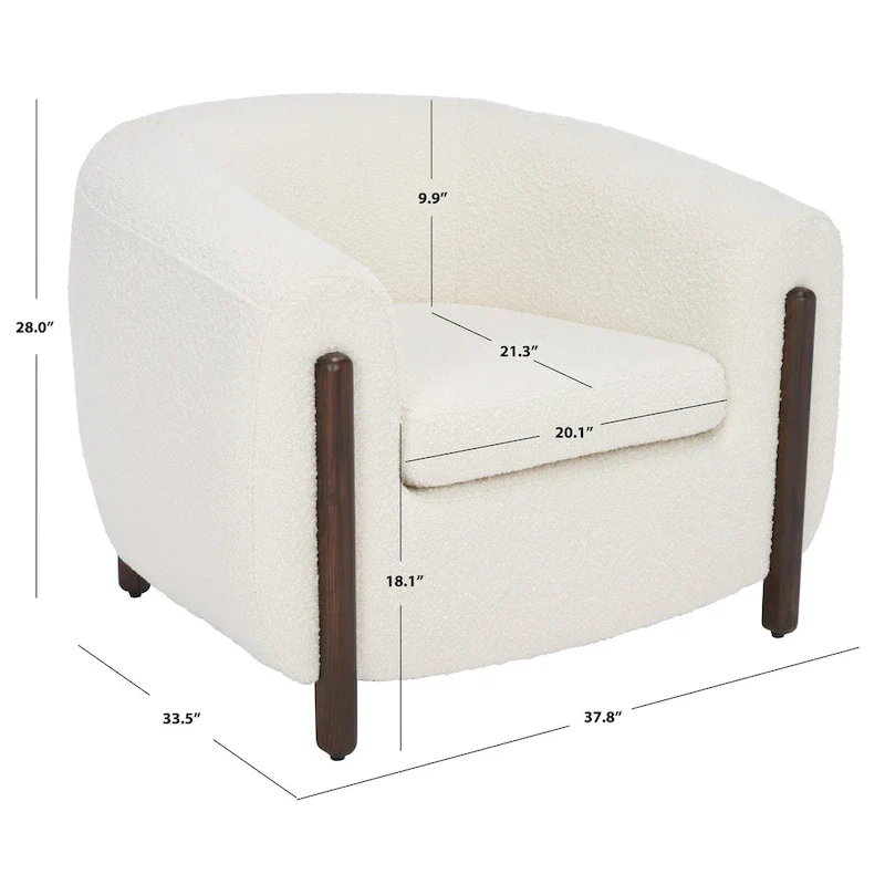 Yauheniya Barrel Back Accent Chair - 38 In. W x 34 In. D x 28 In. H - 38Wx34Dx28H