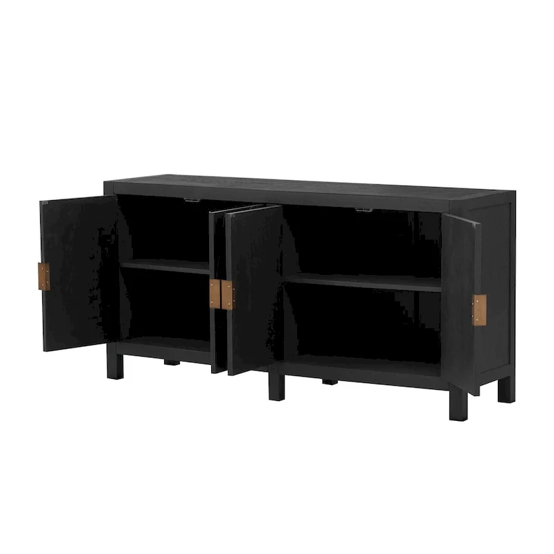 Ash Veneer 60 Sideboard Cabinet with Adjustable Shelves