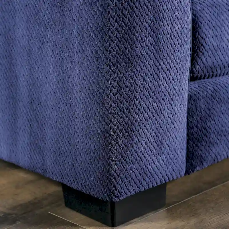 Slaren Transitional Navy Microfiber Padded 2-Piece Sectional and Chair Set by