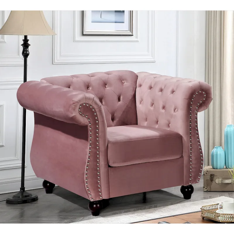 Kemos Classy Velvet Chesterfield Armchair