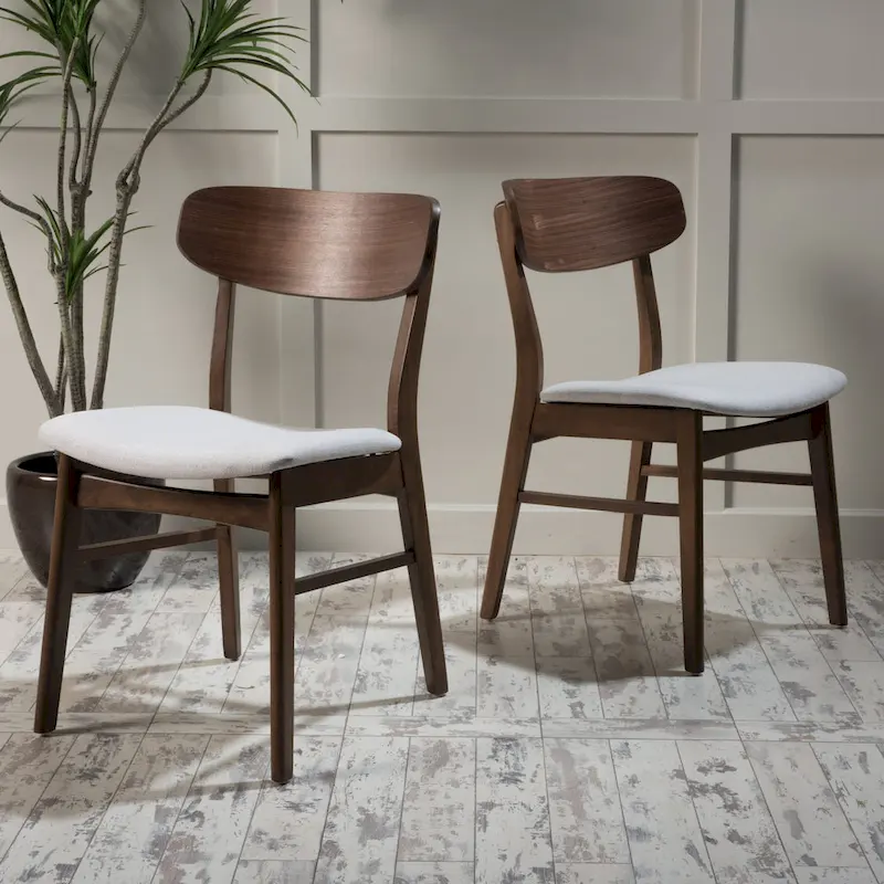 Fabric-upholstered Wood Dining Chairs