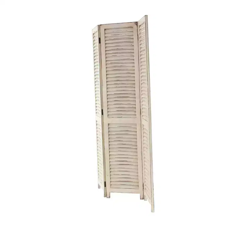 Farmhouse Wood Room Divider Screen Cream - Olivia & May
