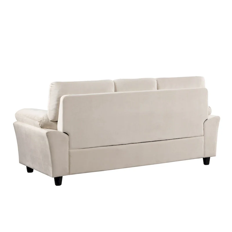 Mid-century Modern Upholstered Velvet Sofa Set with Armchair, Loveseat, 3-Seater Sofa