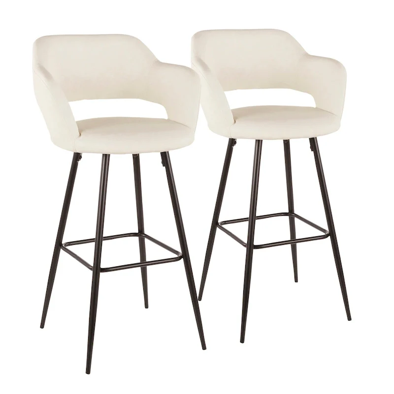 Faux Leather Bar Stools (Set of 2) - N/A