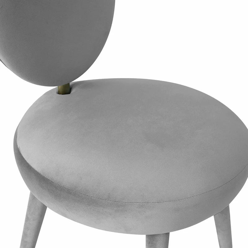 Kylie Oval-back Armless Velvet Dining Chair