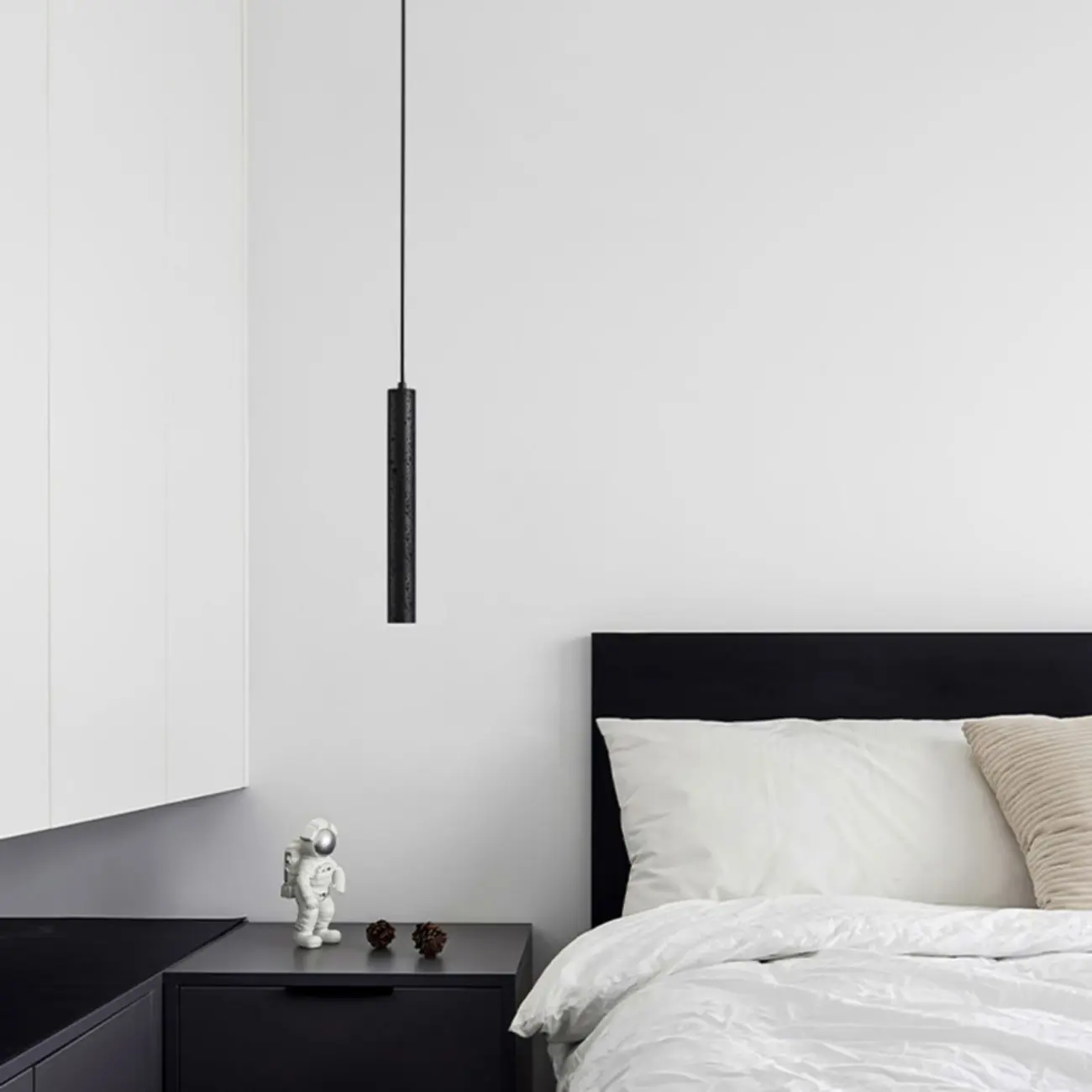 Art Deco Black Stone Geometric Bedroom LED Pendant Light