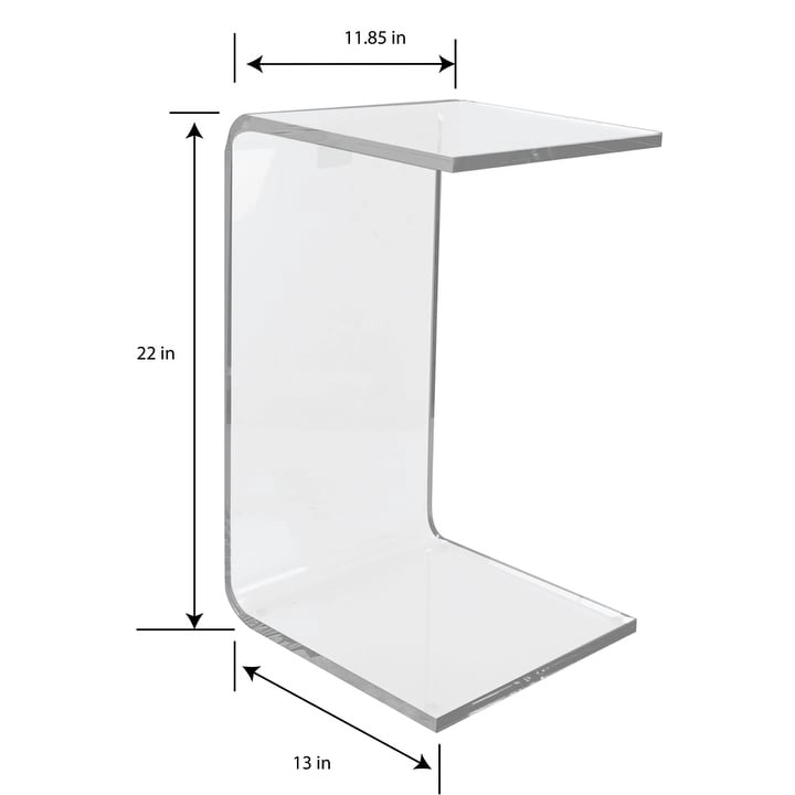 DesignStyles Acrylic C-Table - 11.85 x 13 x 22